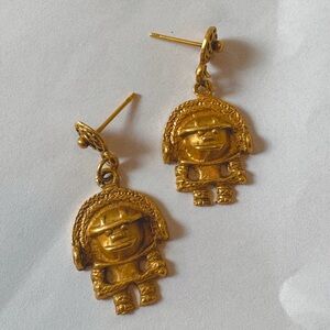 Gold Tribal Earrings